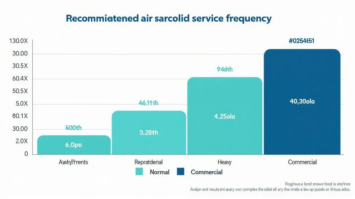 Service-frequency chart showing usage pattern vs interval (3, 6, and 9 months)