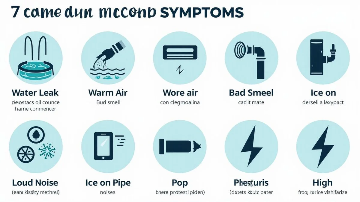 Symptom-to-cause diagnostic grid showing 7 symptoms and likely causes